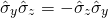\[\hat { \sigma } _ { y } \hat { \mathbf { \sigma } } _ { z } = - \hat { \sigma } _ { z } \hat { \sigma } _ { y }\]